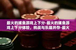 最火的捕鱼游戏上下分-最火的捕鱼游戏上下分体验，挑战与乐趣并存-最火的捕鱼游戏上下分